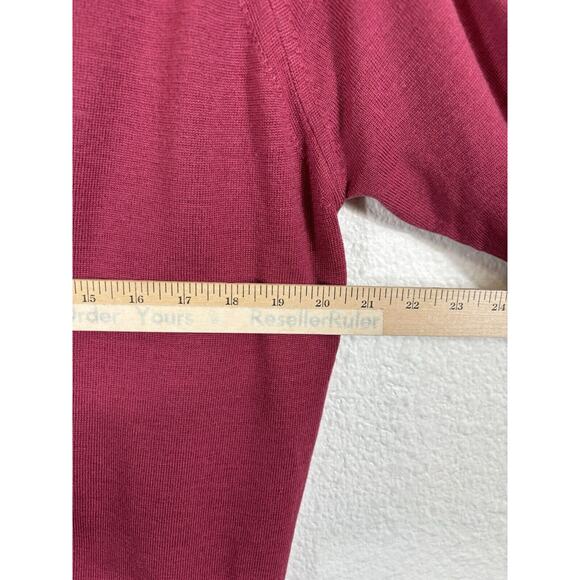 Moffat Woolens Cardigan Sweater Womens Medium Wool Maroon VNeck Grandpa Scotland - Picture 3 of 8
